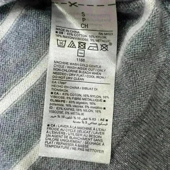 Old Navy Sweater, Grey & White Stripe, w/‎ Sparkles - Size Small - Picture 4 of 5